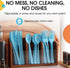 50 Pcs Heavy Duty Light Blue Disposable Plastic Spoons, Light Blue Plastic Cutlery