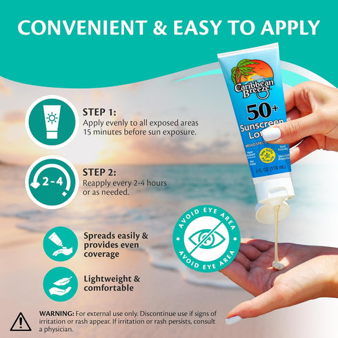 Reef Friendly Sunscreen SPF 50 Lotion, Mango Lime Scent, 4 oz (120 ml)