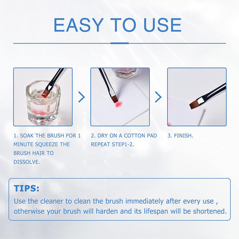 Nail Brush Cleaner for Acrylic Nail Art, Quickly Cleans Nail Brush Liner, Salon Use at Home, 75Ml/2.5FL.OZ
