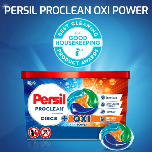 Persil ProClean Discs Laundry Detergent Pacs, Oxi, 15 Count, HE Compatible