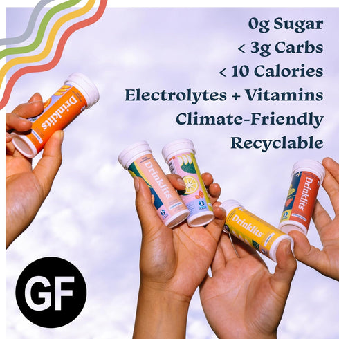 Drinklits Lemon-Lime Electrolyte Hydration & Strawberry Immune Support Tablets, 2 Tube Combo Pack