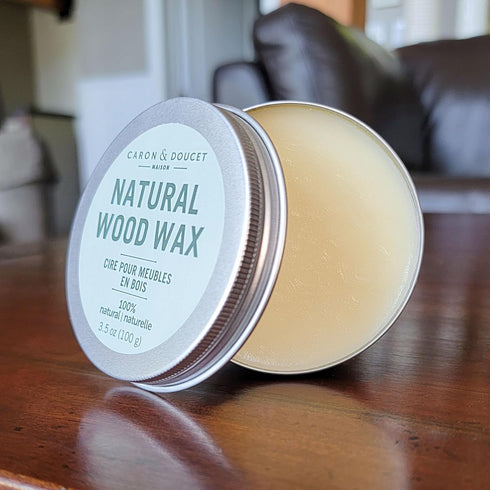 CARON & DOUCET Natural Wood Conditioning Vegan Wax Finish 3.5oz - Plant Based, Orange Scented