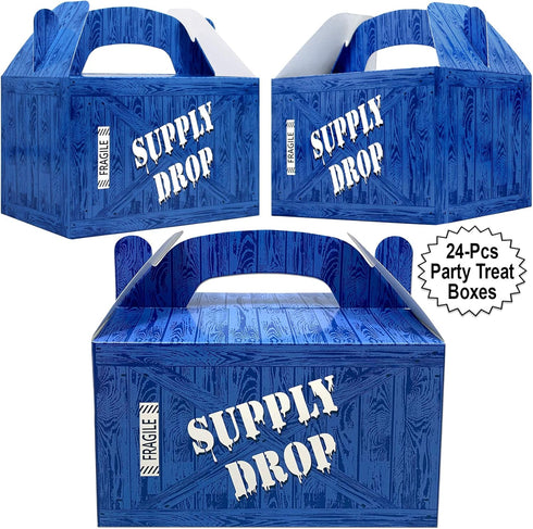 AnapoliZ Supply Drop Favor Box, 24 Count Party Treat Boxes for Battle Gamers Goodie Loot Drop Box