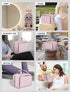 Pink Toiletry Bag Travel with Hanging Hook, Water-resistant Cosmetic Makeup Organizer for Full Sized Toiletries