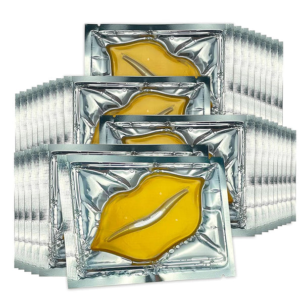 Jakuva 29PCS Gold Collagen Lip Mask, Gel Moisturizing Lip Patches for Anti Wrinkle, Chapped, and Moisturizing