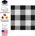 Iconikal 75-Count Black Gingham Disposable Paper Party Napkins - White Buffalo Plaid, Dinner Size