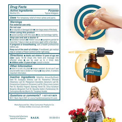 Frankincense and Myrrh Foot Pain Relief Rubbing Oil, Maximum Strength for Neuropathy Pain Relief, Diabetic Lotion
