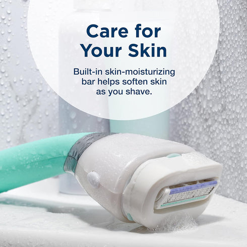 Schick Intuition Sleek Razors for Women, 1 Razor & 3 Blades Refill with Organic Aloe for Sensitive Skin