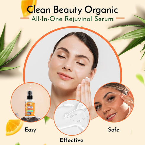 Snail Mucin Serum Vitamin C Face Serum, Anti-Aging with Hyaluronic Acid and Niacinamide for Glowing Skin