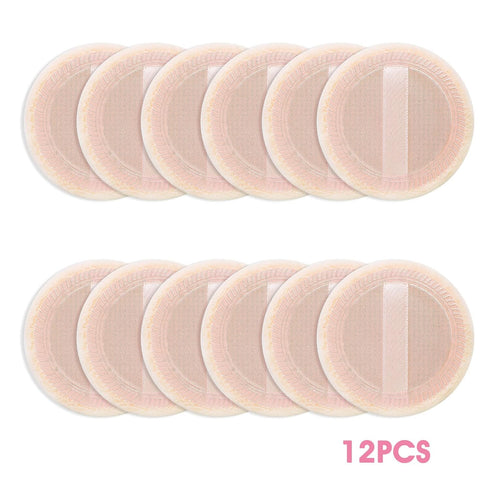 Sibba Loose Powder Puff, 12 Pieces Round Velour Face Makeup Compact Body Container for Setting Foundation Cream