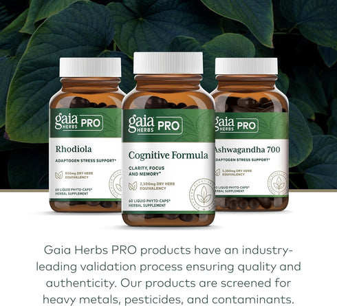 Gaia Herbs Pro Cognitive Formula, Brain Boost Supplement, 60 Vegan Liquid Phyto-Capsules