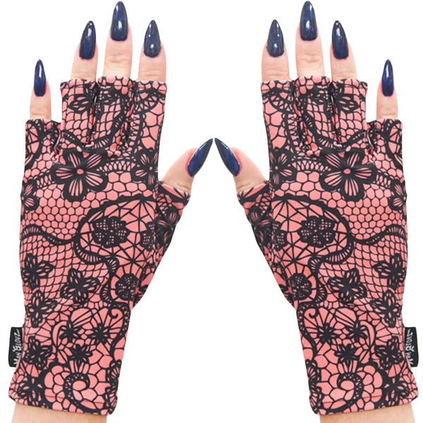 ManiGlovz UPF 50+ UV Light Protective Nail Gloves, Gel Manicure and Anti UV Fingerless Gloves for Women