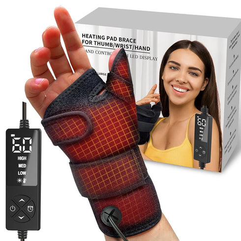 sticro Wrist Thumb Brace Heating Pad for Arthritis and Carpal Tunnel Relief, Hand Heating Pad for Sprains