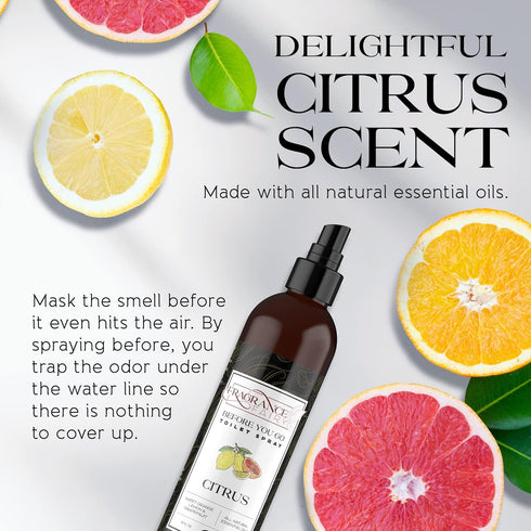 Before You Go Toilet Spray for Poop, 8 Oz Citrus Bathroom Freshener, Long Lasting Deodorizer, Travel Friendly