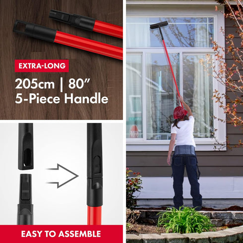 Tyroler Professional Window Squeegee Kit, 12"-80" Long for Indoor & Outdoor Window Cleaning, 2-in-1 Tool