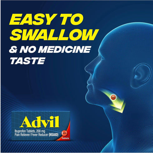 Advil Pain Reliever and Fever Reducer, Ibuprofen 200mg for Pain Relief - 24 Coated Tablets