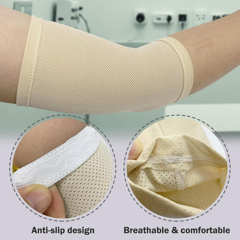 PICC Nursing Sleeve Cast Protector, Ultra-Soft Breathable Cover for Upper and Lower Arm, Weight: 88-210 Pounds (Beige,