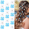 Wecoe 20 Pcs Small Blue White Flower Hair Clips, Tiny Mini Clips for Hair, Cute Decorative Hair Clips for Girls