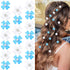 Wecoe 20 Pcs Small Blue White Flower Hair Clips, Tiny Mini Clips for Hair, Cute Decorative Hair Clips for Girls