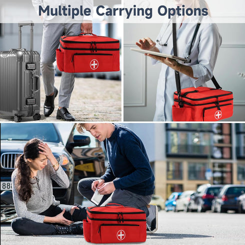 TGCUR Medicine Organizer and Storage Bag Empty, Family First Aid Box, Pill Bottle Organizer Bag for Emergency