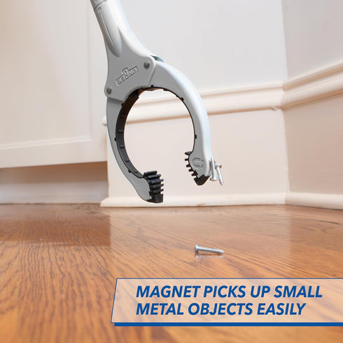 Unger 32” Grabber Plus Reacher Tool, Trash Picker Upper with Built-In Magnet, Claw Pickup for Seniors, Yard Clean Up