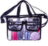 Medium Clear PVC Makeup Artist Set Bag, Transparent Cosmetic Storage for Travel, Stadium Approved Tote with Strap