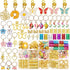 NAISKA 146PCS Gold Hair Jewelry for Braid, Handmade Butterfly Flower Charm Locs Dreadlock Accessories for Women