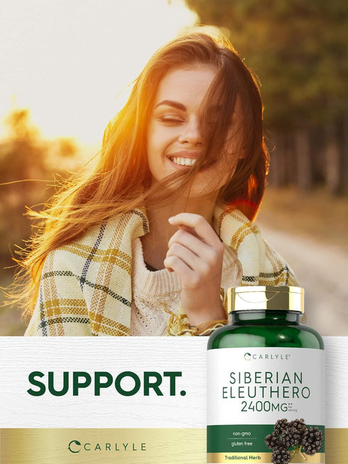 Carlyle Siberian Eleuthero | 2400mg | 300 Capsules | Non-GMO and Gluten Free Siberian Ginseng Herbal Supplement