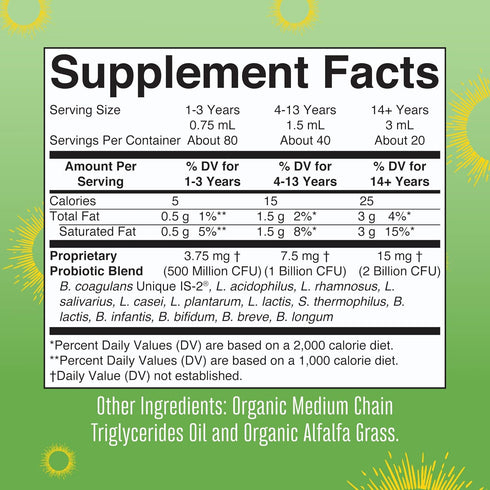 MaryRuth Organics USDA Organic Liquid Probiotic, Digestive Health for Women, Men, Kids, 20 Servings