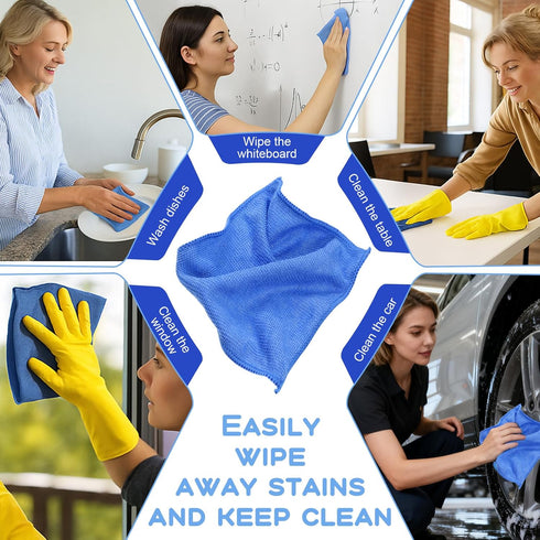 Xyembu 10 Pack 6"x6" Microfiber Cleaning Cloth Reusable Cleaning Rag Fast Drying Kitchen Towels Microfiber Towels Cars