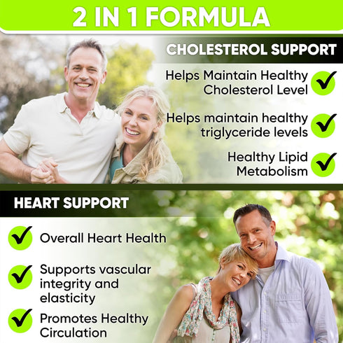 Heart Health Cholesterol Supplements - Cholesterol Health & Heart Support with Plant Sterols, Niacin & Garlic