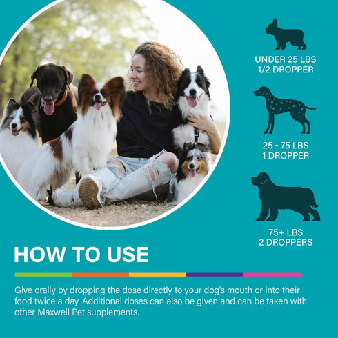 Maxwell Pet by Dr.Garber – Hip & Joint Supplement Drops for Dogs - 90ml Natural Biotherapy
