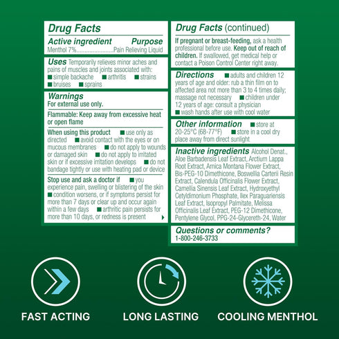 Biofreeze Menthol Pain Relieving Foam, 3 FL OZ for Sore Muscles, Arthritis, Backaches, Joint Pain, Fast Drying