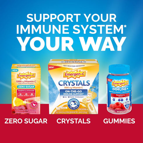 Immune+ 1000mg Immune Immunity, 42 Count Emergen-C Chewables Vitamin C with Vitamin D Tablet, Support Dietary