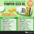 3000mg Cold Pressed Pumpkin Seed Oil, DHT Blocker for Hair Growth, Supports Heart and Skin Health