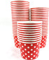 Worlds 16OZ 50 pack Paper Ice Cream Cups Polka Dot Paper Yogurt Cups Red