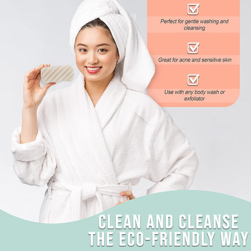 Pure SOL. Konjac Exfoliating Bath Sponge - Original Exfoliator for Sensitive Skin, Deep Cleansing