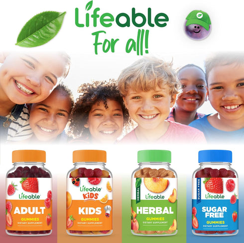 Gummies Gummies 60 Count Lifeable Lions Mane for Kids | Great Tasting Lions Mane Mushroom Supplement | Vegan, Kosher