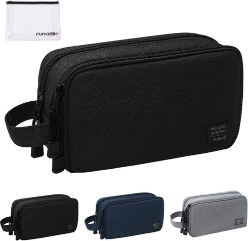 Mens Toiletry Bag - Waterproof Organizer Travel Shaving Dopp Kit, Perfect Travel Accessory Gift
