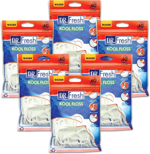 Dr. Fresh Kool Floss Picks, 60 Count (6 Packs, 360 Counts)