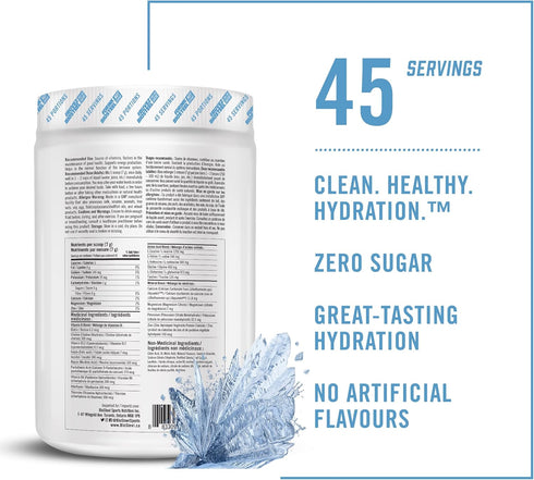 BioSteel Hydration Mix, Sugar-Free with Essential Electrolytes, White Freeze, 45 Servings