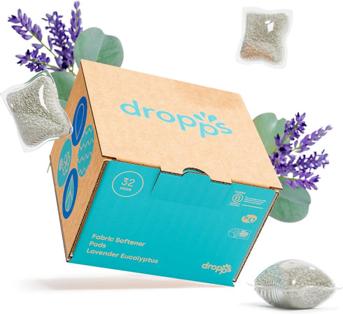 Dropps Laundry Fabric Softener Pods, Lavender Meadow (32 Count) - Mineral Based Laundry Additive