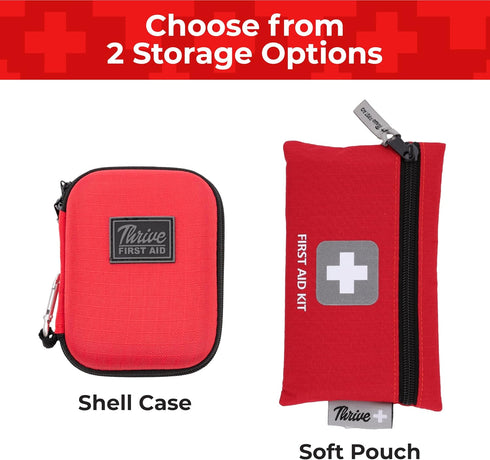 Thrive Travel Essentials Mini First Aid Kit - 66 FSA HSA Approved Products (Shell)