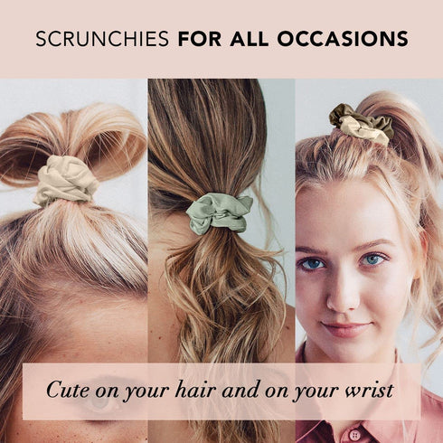 Kitsch Scrunchies for Women's Hair, Assorted Large Hair Ties, Cute Hair Bands & Ponytail Holders, 5pc