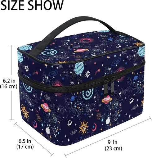 Makeup Bag, Space Galaxy Travel Organizer, Cosmetic Cases for Girls and Women