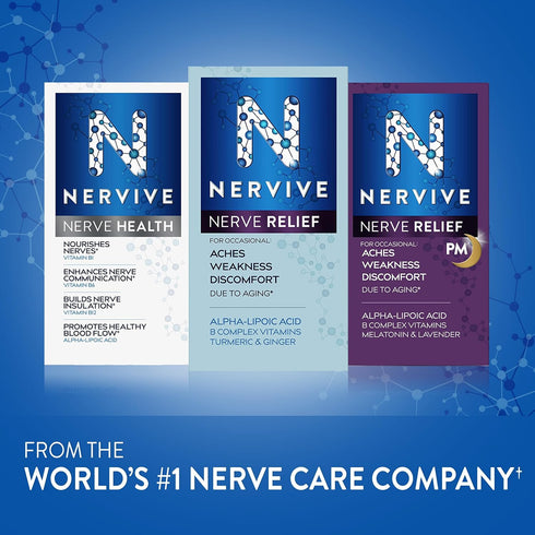 Nervive Nerve Health with Alpha Lipoic Acid, 60 ct, Supports Healthy Nerve Function in Fingers, Hands, Toes, & Feet*