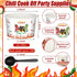 Reallnaive 200 Pack 9oz Chili Cook off Party Decorations Disposable Sample Cook off Tasting Paper Cups and Plastic