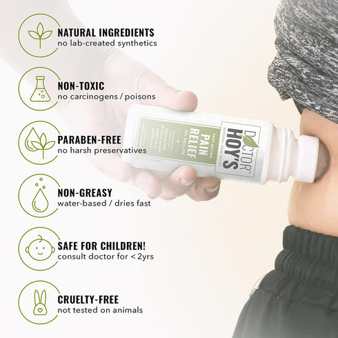 DOCTOR HOY'S Natural Pain Relief Gel - Water Based with Arnica, Anti-Inflammatory, Clean, Safe, Effective Natural Pain