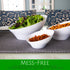 PLASTICPRO Disposable Angled Plastic Bowls, Medium Round Serving Bowl, Elegant for Party, Snack, or Salad, Pack of 4