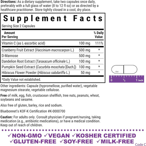 Bluebonnet Nutrition Urinary Tract Support, Cleanse & Flush*, 60 Vegetable Capsules, Non-GMO, Vegan